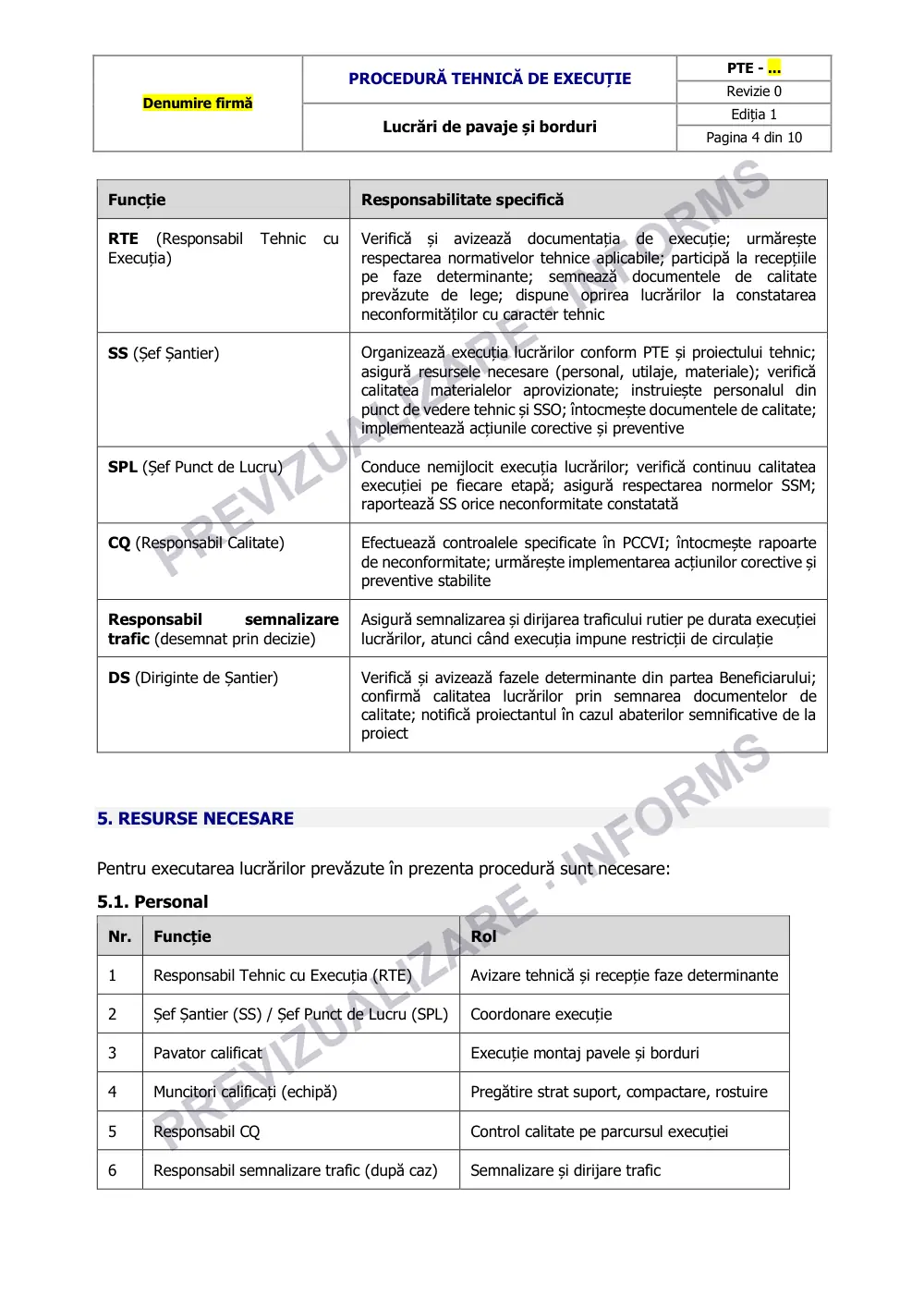 Pagina 4 din documentul Procedură tehnică de execuție: pavaje și borduri